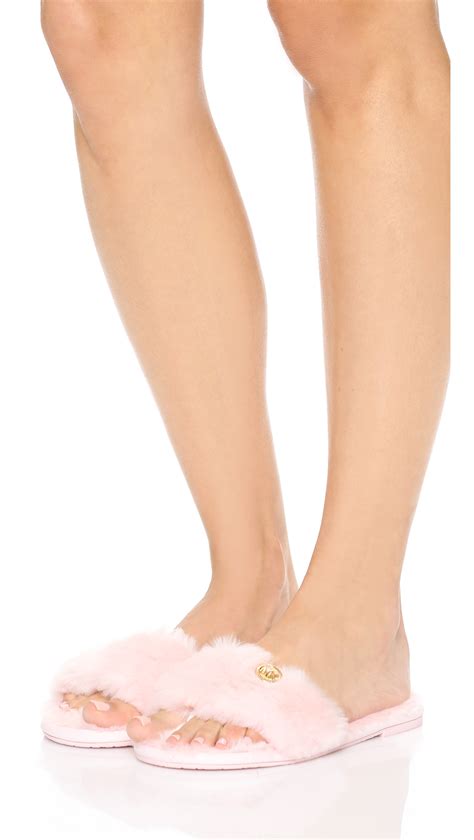 pink michael kors slippers|Michael Kors black slippers women.